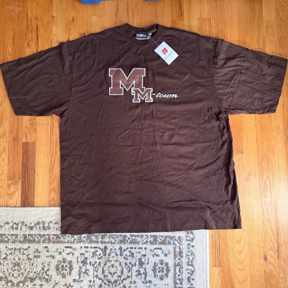 Vintage Star Co Unrestricted Apparel M Town T Shirt Brown Y2K Hip Hop 3XL